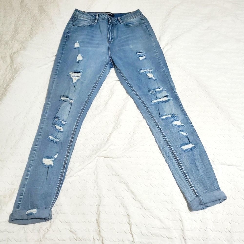 Missguided Skinny "Cuffed" Jeans Size 6